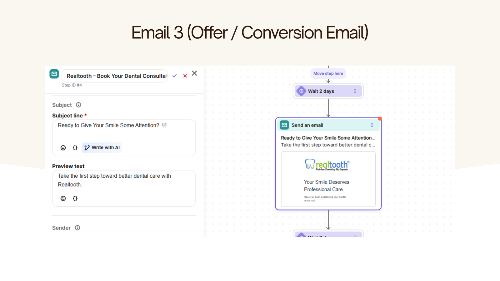 Email Marketing Workflow — Email 3 — Offer / Conversion Email Plan