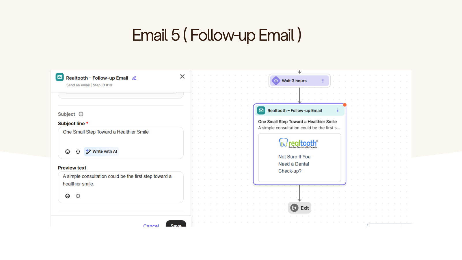 Email Marketing Workflow — Email 5 — Follow-up Email Plan