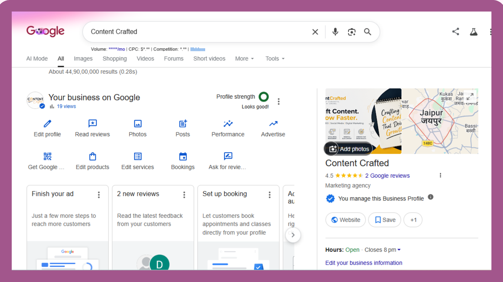 Google Business Profile Optimization — Business profile on Google Search