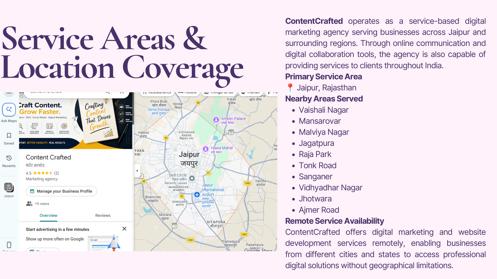 Google Business Profile Optimization — Service areas & location coverage